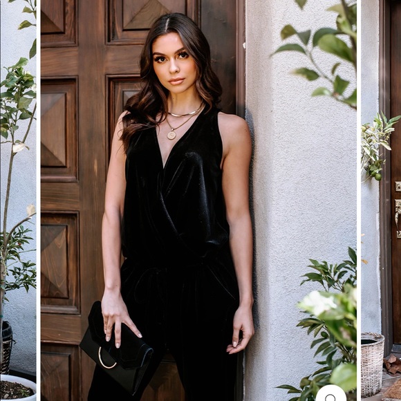 Veronica M Velvet Jumpsuit - Picture 2 of 5